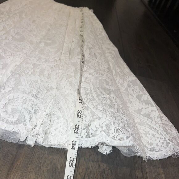 Bohemian flower girl dress, White lace, rustic, Ivory Lace, First Communion - Picture 8 of 11